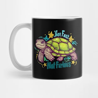 Not fast, Not Furious, turtle, watercolor, gift ideas Mug